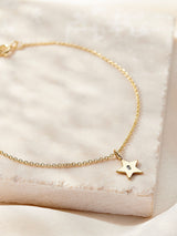 Posh Totty Designs Gold Tone Personalised Bright Star Bracelet 19cm