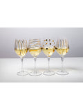 Mikasa clear etched gold crystal white wine glasses set of 4, imported from the UK