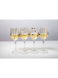 Mikasa clear etched gold crystal white wine glasses set of 4, imported from the UK