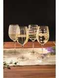 Mikasa clear etched gold crystal white wine glasses set of 4, imported from the UK