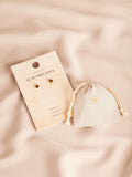 Gold/Silver Tone Semi Precious Circle Stud Earrings