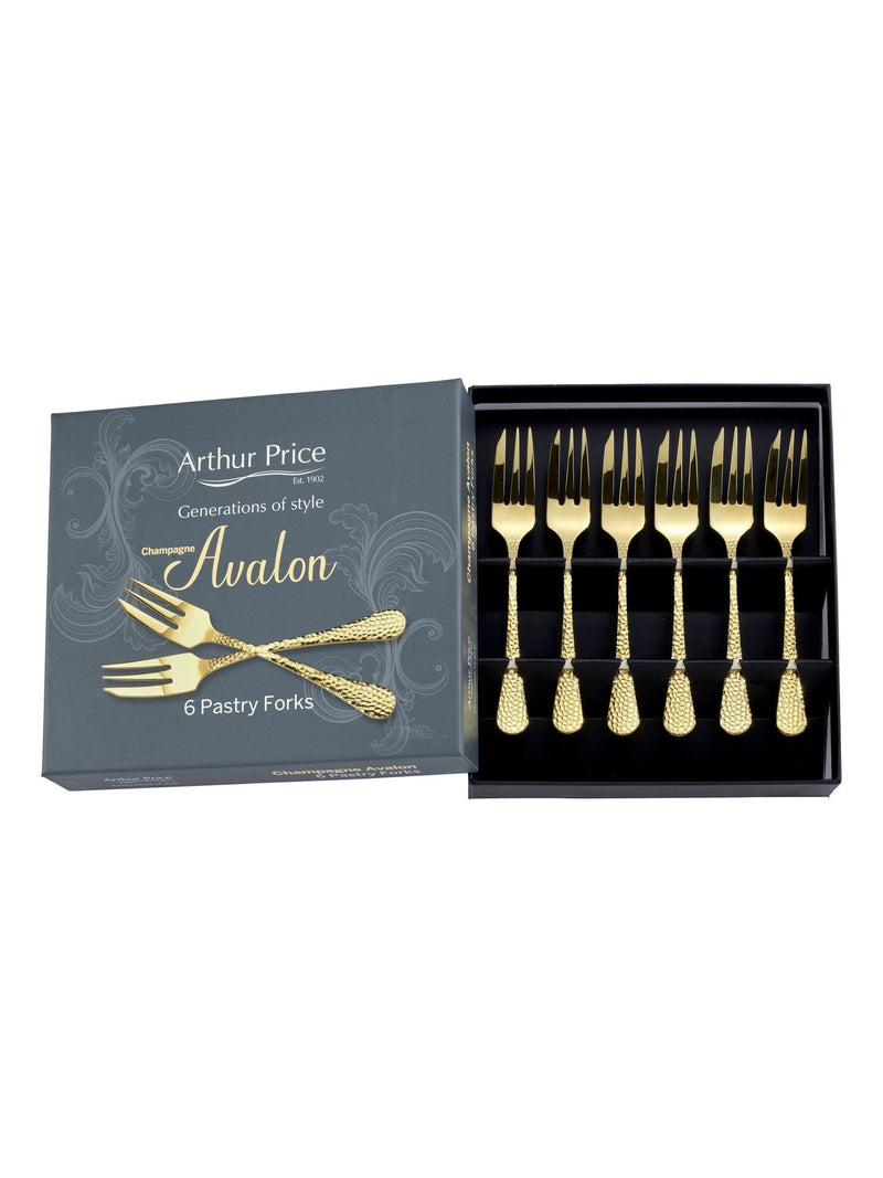 Arthur Price Champagne Gold Avalon pastry forks set of 6 - British product