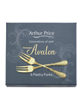 Arthur Price Champagne Gold Avalon pastry forks set of 6 - British product