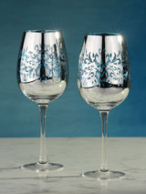 Artland Set of 2 Blue Filigree Wine Glasses