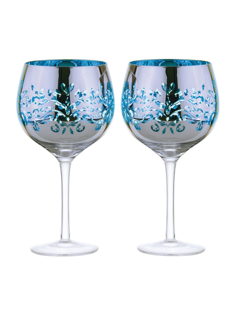 Artland blue filigree gin glasses set of 2 - British product