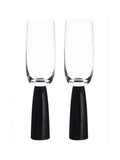 Anton Studio Designs Set of 2 Black Oslo Champagne Flutes