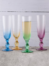 Anton Studio Designs Pink Swirl Champagne Flutes Set of 4