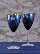 Artland Blue Galaxy Wine Glasses Set of 2