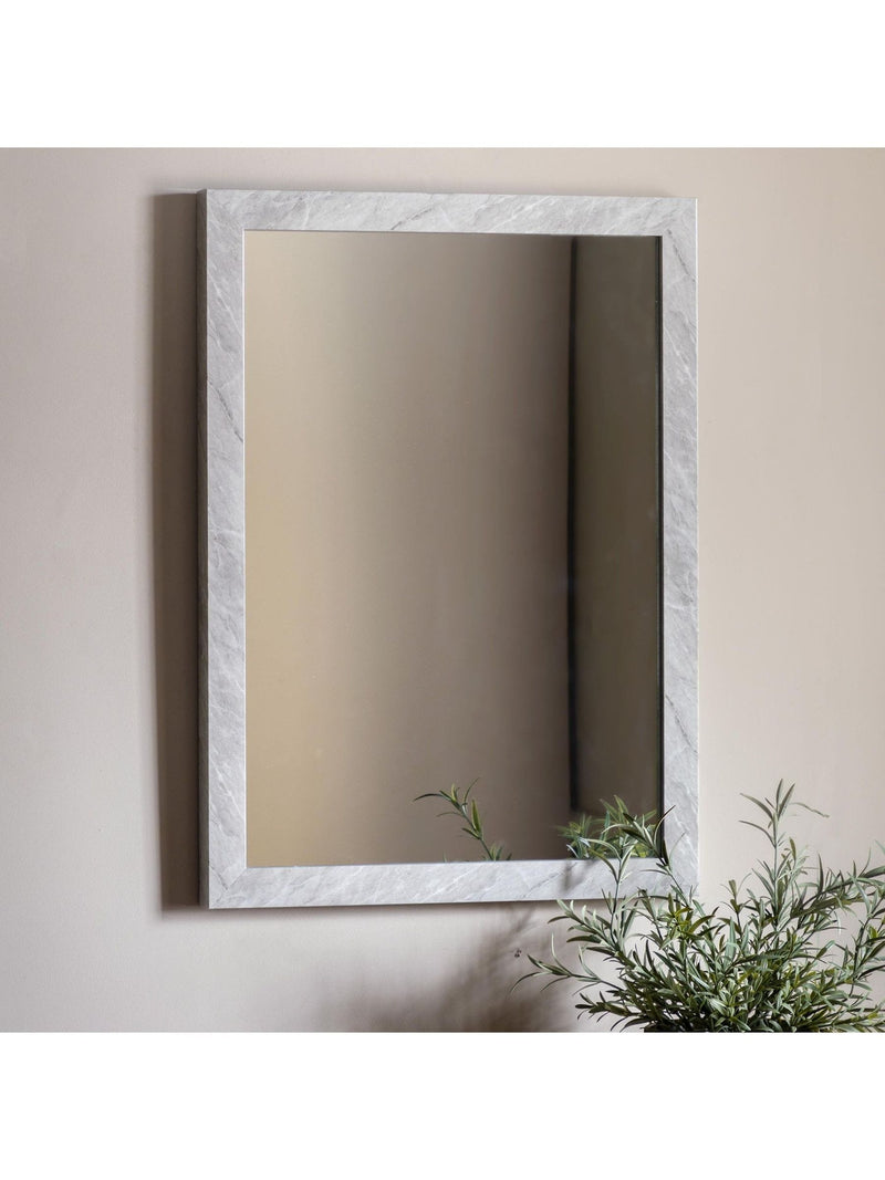 Gallery Home White Wesson Marbled Mirror 77x57cm, UK version