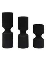 Gallery Home Set of 3 Black Tinsley Candle Holders