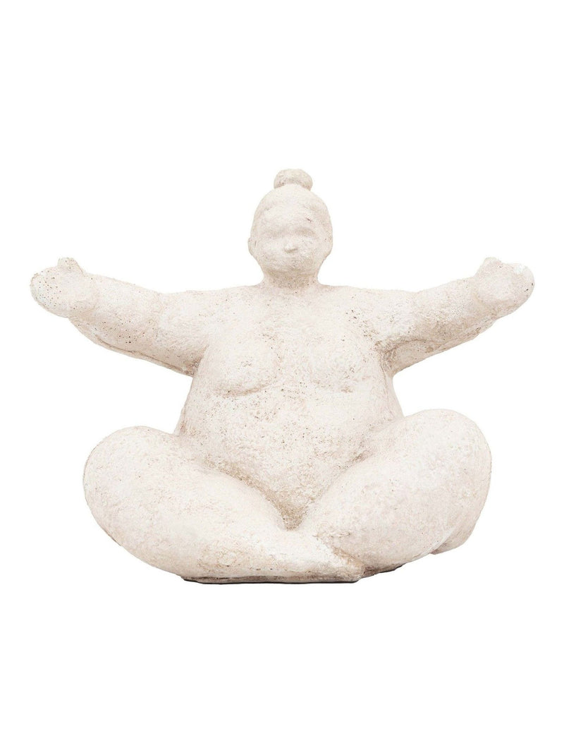 Gallery Home Cream Lady Cement Decoration 25cm