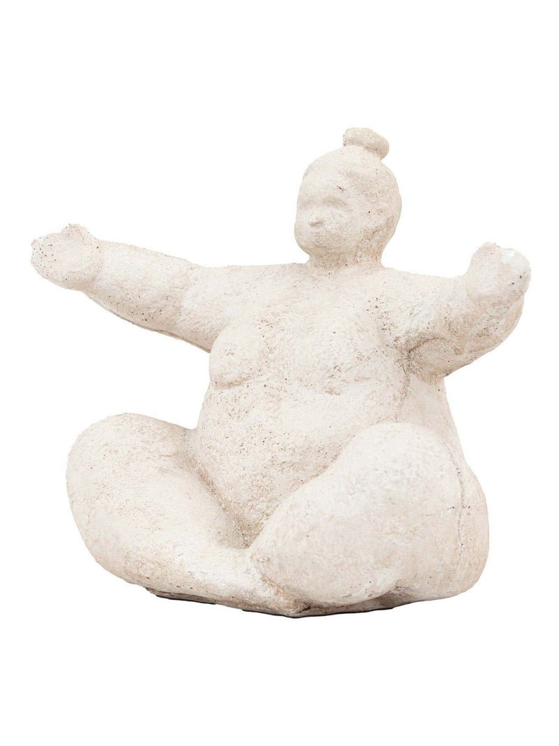 Gallery Home Cream Lady Cement Decoration 25cm