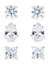 Beaverbrooks Sterling Silver Cubic Zirconia Earrings Set 14mm