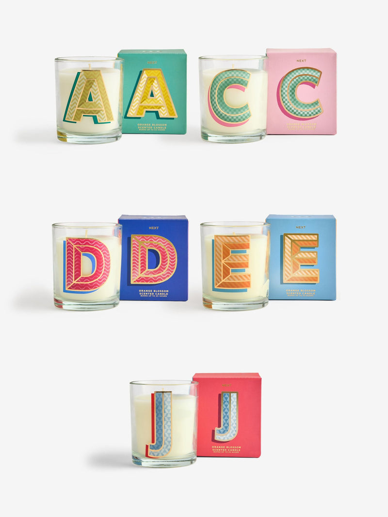 Multi Monogram Orange Blossom Candle, imported from the UK