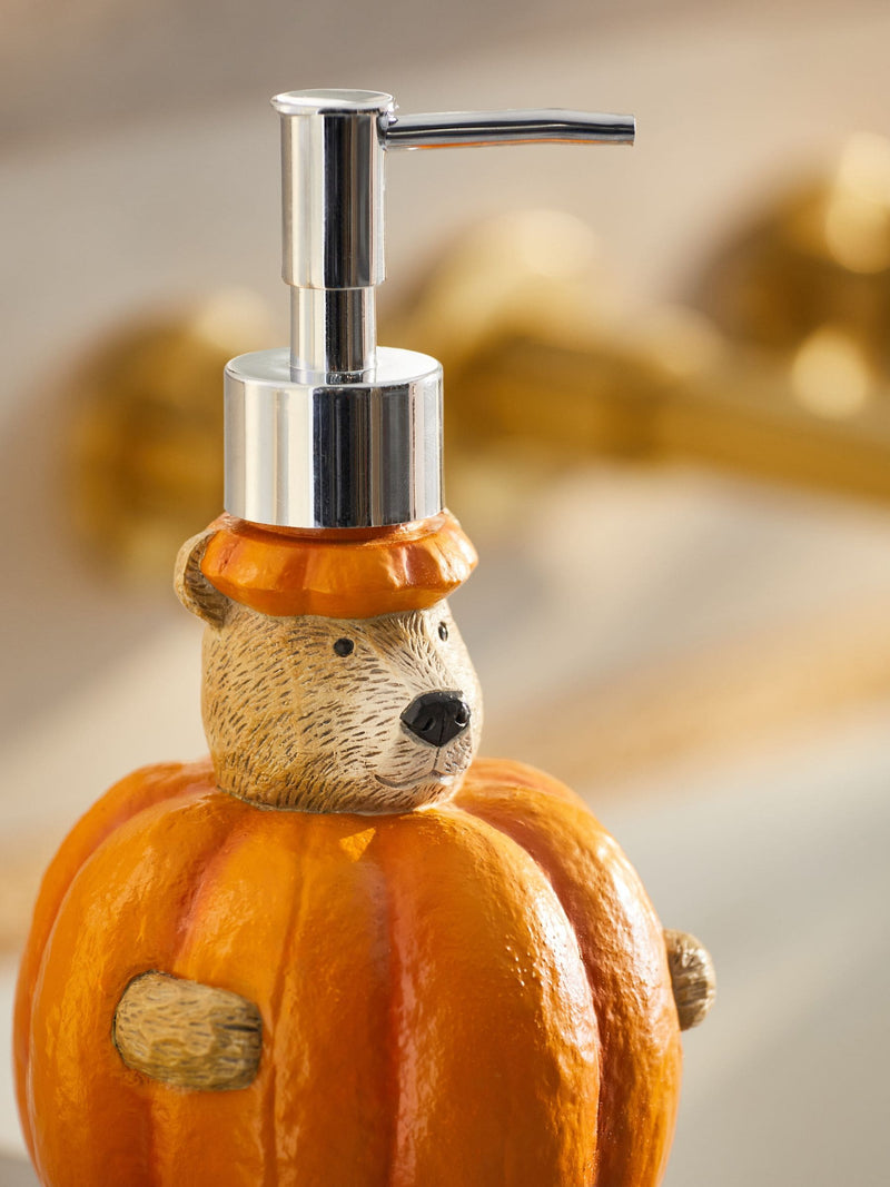 Bertie Bear pumpkin Halloween soap dispenser, imported from the UK