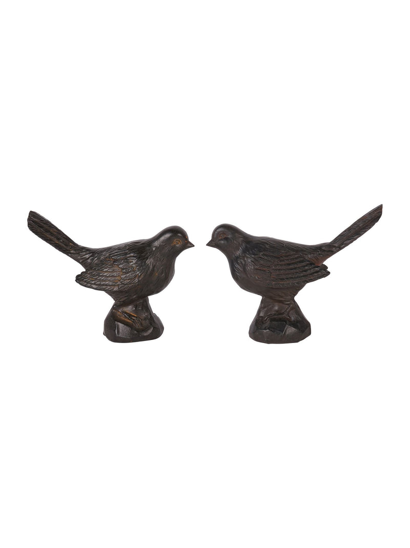 Laura Ashley brown resin bird sculptures set of 2, UK version