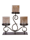 Laura Ashley Esther Antique Gold 3 light hurricane candle holder, UK version