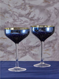 Artland Set of 2 Blue Galaxy Champagne Saucers