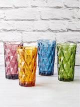 Artland Set of 4 Green Highgate Highball Glass Tumblers