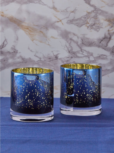 Artland Set of 2 Blue Galaxy Night Light Holders 90cm