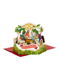 3D Pop-Up Nativity Scene Christmas Card with Gold Foil Accents, 22.8x15.9cm