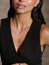 Orelia London Gold Tone Open Circle Mid Length Necklace