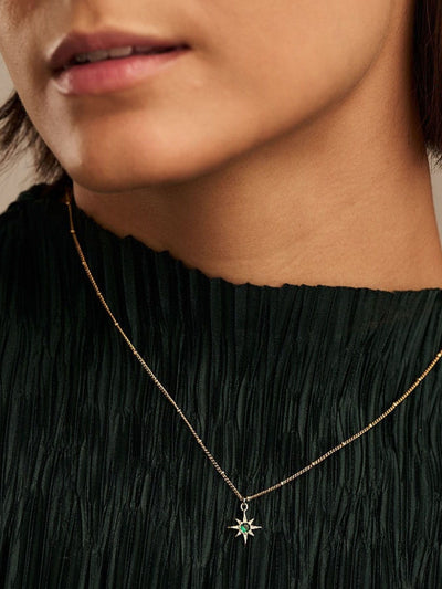 Orelia London Gold Tone Emerald Star Charm Necklace Fashion Jewellery