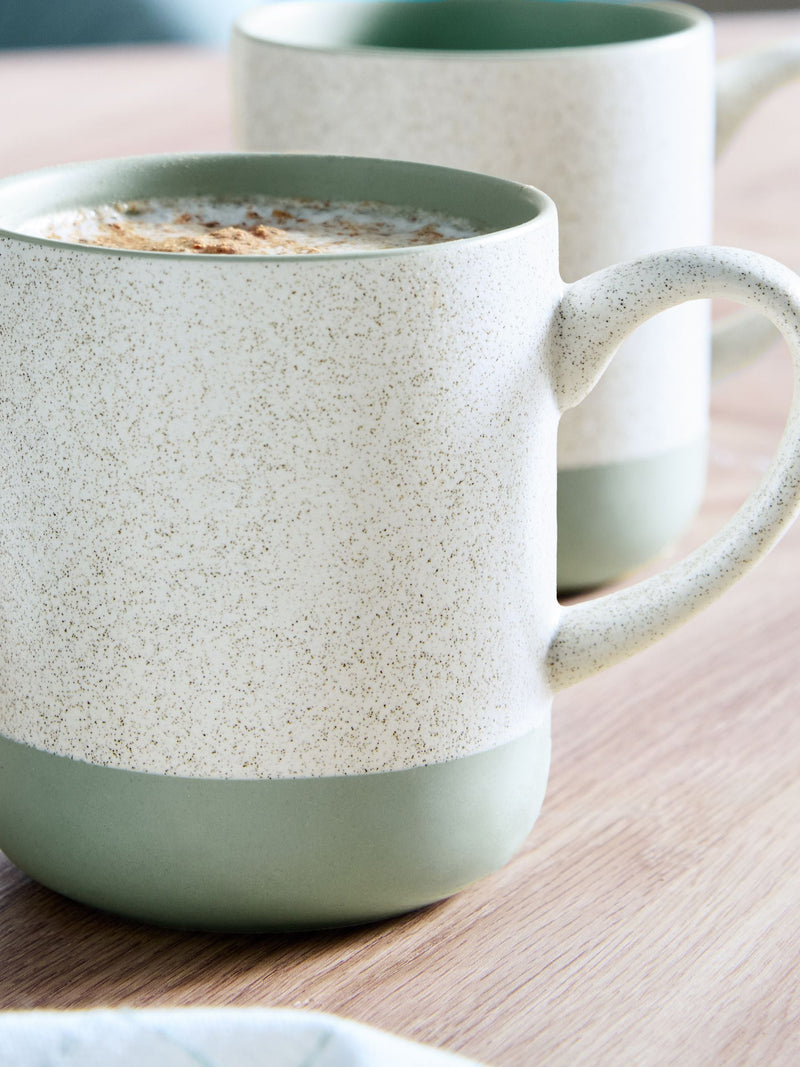 Otis sage green stoneware mugs set of four (British brand)