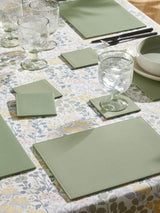 Sage Green Rectangle Reversible Faux Leather Placemats and Coasters Set of 4