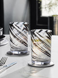 Set of 2 Black Confetti Swirl Tumbler Glasses
