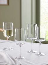 Clear Angular Set of 4 Red Wine Glasses