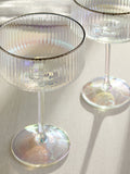 Set of 2 Silver Hollis Iridescent Cocktail Glasses