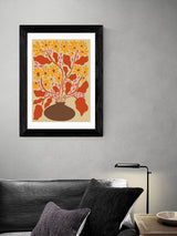 East End Prints Black Retro Patal Pottery by Miho Art Studio Wall Art Print