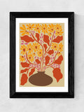Miho Art Studio Black Retro Patal Pottery art print - British product