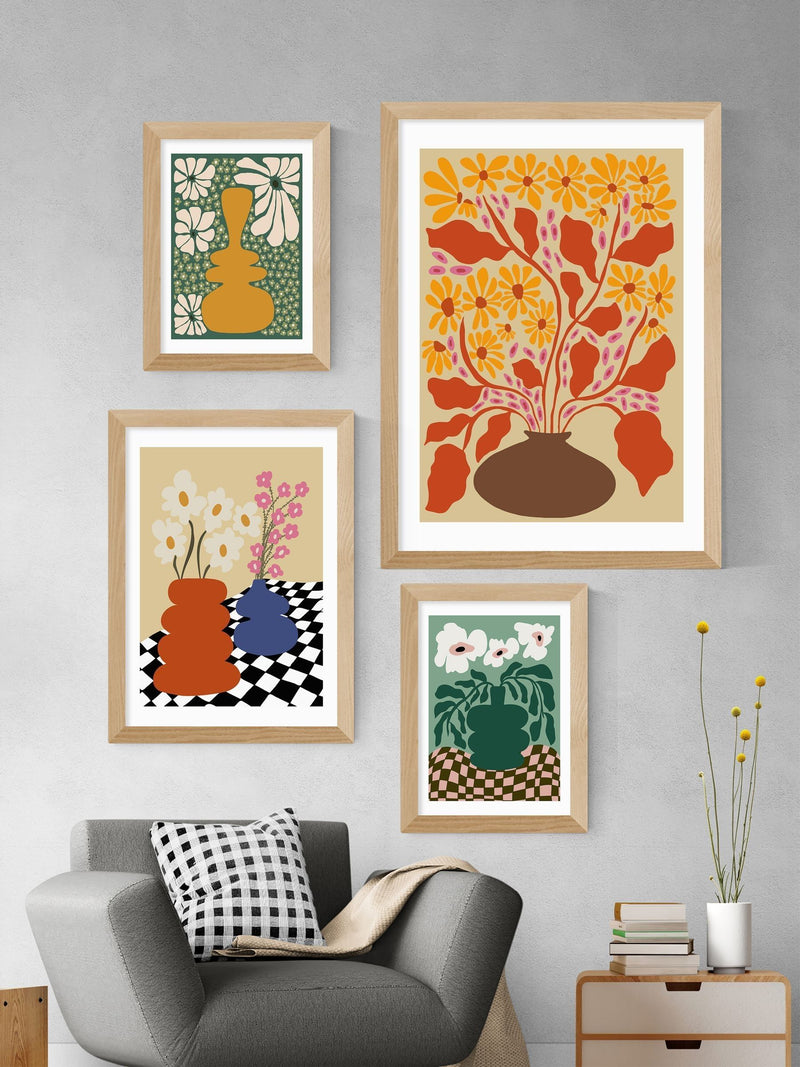 East End Prints Oak Two Blooming Pottery framed art print - British product