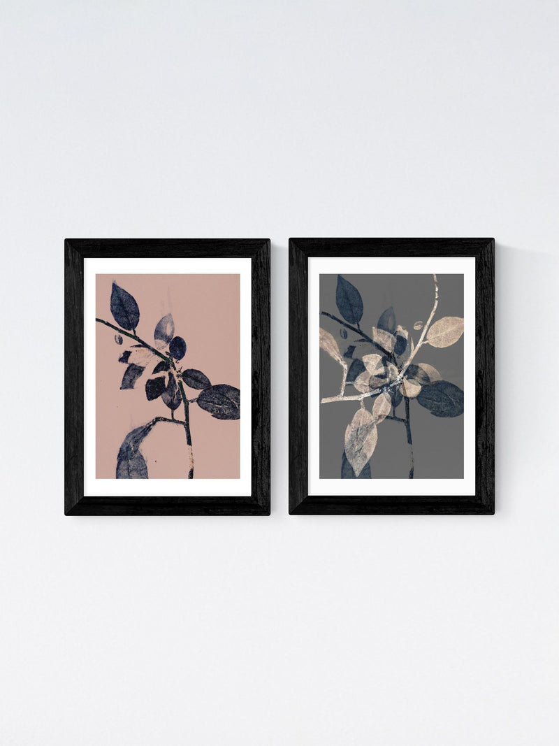East End Prints Black Branching Diptych by Herald Black