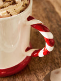 Natural Red Candy Cane Christmas Mug 10cm, imported from the UK