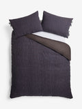 Blue gingham ruched duvet cover and pillowcase set - British product