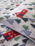Christmas houses tufted duvet cover and pillowcase set, imported from the UK