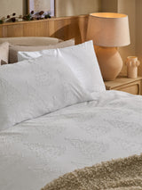 White Christmas Tree Textured Duvet Cover and Pillowcase Set