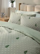 Green Christmas Tree Duvet Cover and Pillowcase Set