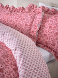 Pink Floral Star duvet cover and pillowcase set, imported from the UK