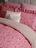 Pink Floral Star duvet cover and pillowcase set, imported from the UK