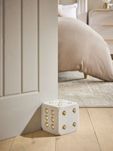 White/Gold Dice Doorstop Decorative Home Accessory