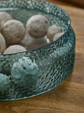 Blue Pressed Glass Decorative Bowl