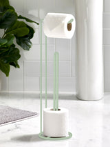 Green Sage Wire Toilet Roll Holder Stand 4-Roll