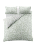 Laura Ashley Green Sage Reversible Duvet Cover and Pillowcase Set, UK version