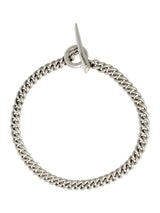 AllSaints Silver Tone Men's Curb Chain Bracelet
