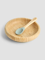 JoJo Maman Bébé Bamboo Weaning Plate with Suction and Spoon