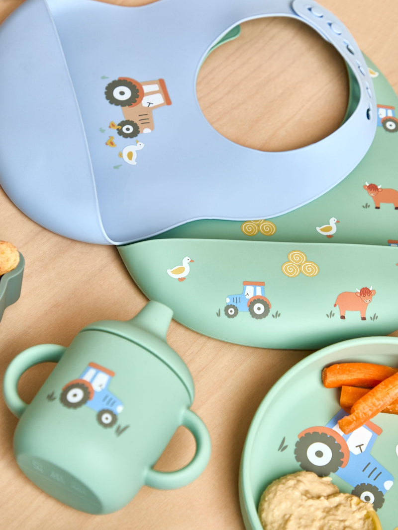 JoJo Maman Bébé Silicone Sippy Cup Tractor Print, UK version